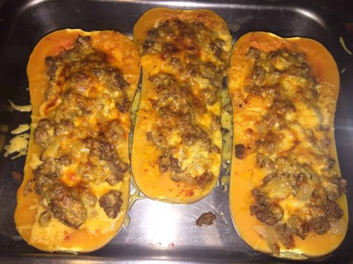 Grilled butternut and mince: Healthy baked family dinner