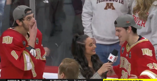 Video: National Champion Hockey Player's Postgame Interview Goes Viral