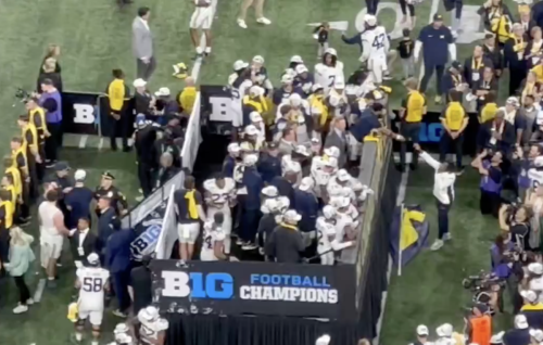 Video: Jim Harbaugh Refuses To Accept Big Ten Championship Trophy