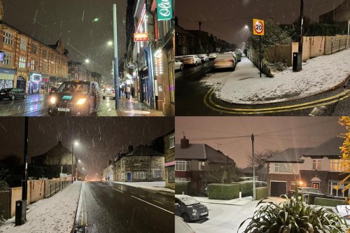 Pictures capture first snow of the season as sleet arrives during biting cold