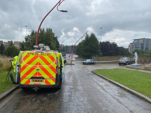 Police cordon outside Sheffield's Park Hill flats for second day running