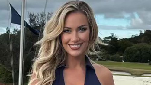 Paige Spiranac Puts On Busty Display In Low Cut Dress As She Plays At Royal Melbourne Golf Club