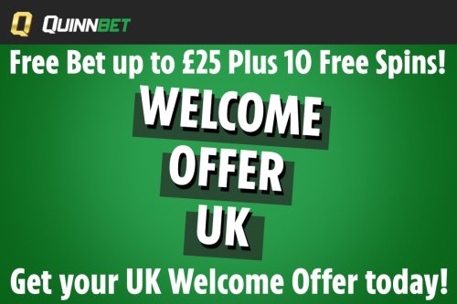 QuinnBet offer - Get up to £25 FREE BET refund on losses, plus casino bonus!