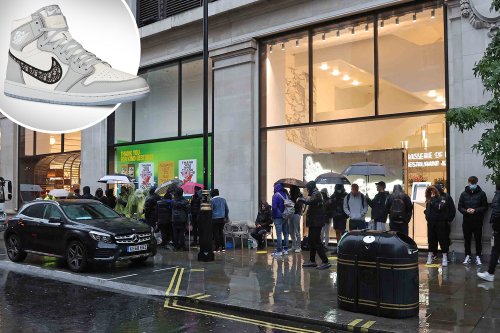 Shoppers queue in pouring rain from 4am to buy new £1,800 Air Jordan 1 OG Dior trainers