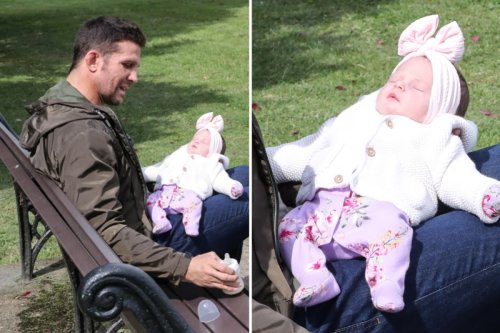 Katie Price's ex Alex Reid seen with baby daughter for the first time