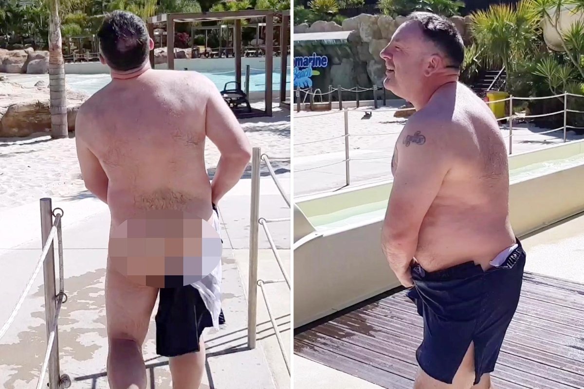 Naked Guy At A Waterpark