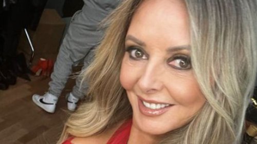 Carol Vorderman dances in black skinny jeans as she hangs out with massive chart-topping star