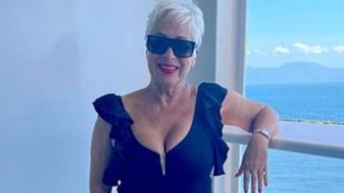 Denise Welch looks slimmer than ever as she strips to a swimsuit after two stone weight loss