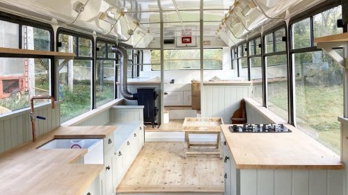 I bought an abandoned bus in lockdown for £1,300 and converted it into a luxurious home – now we live in it