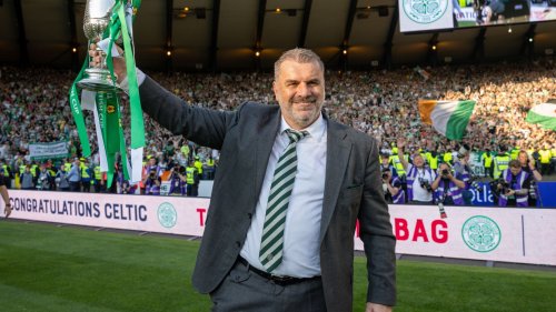Cheeky football fans all make same joke as Ange Postescoglou signs off at Celtic with Treble… before joining Tottenham