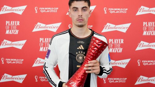 Fans in hysterics as devastated Kai Havertz is made to pose with Man of the Match trophy after Germany exit