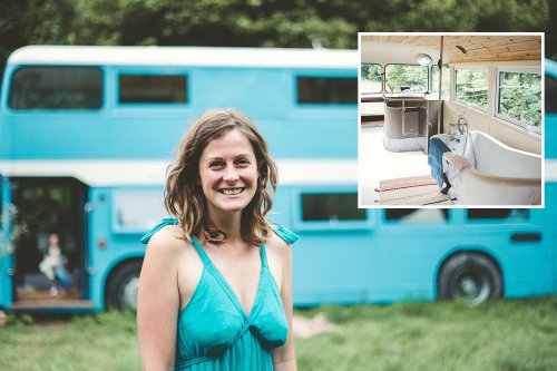 I converted a double-decker bus into a one-of-a-kind HOME complete with full kitchen, living room and bathroom