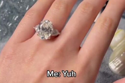 Woman proudly shows off engagement ring - but that’s NOT what got people talking