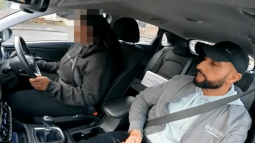 Driving instructor looks on in disbelief as student tries to pull away on her test – she’s forgotten a crucial thing