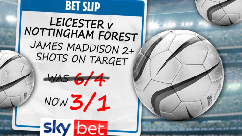 Leicester vs Nottm Forest offer: James Maddison 2+ shots on target boosted to 3/1 with Sky Bet