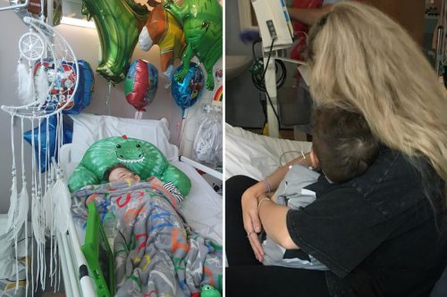 Mum's agony as three-year-old son's tummy ache is diagnosed as stage four cancer