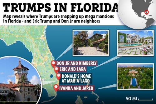 Map shows where Trumps are buying mansions in Florida as family moves en masse