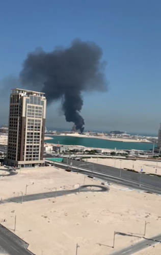 Huge fire breaks out in Qatar World Cup city Lusail near fan village as plume of black smoke rises