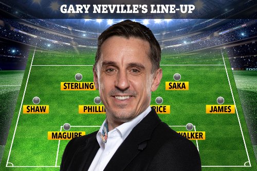 Gary Neville names England XI to face Germany in Euro 2020 with formation switch