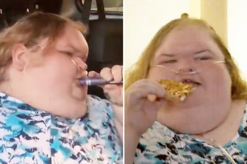 1000-lb Sisters' Tammy vapes, takes shots & eats pizza while on oxygen machine