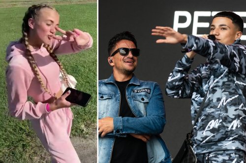 Katie Price's son Junior, 16, performs onstage with dad Peter Andre as sister Princess joins her in St Lucia