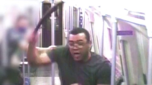 Moment ‘Terminator’ Tube attacker slashes at terrified commuters as they run for their lives in ‘horror movie’ scenes