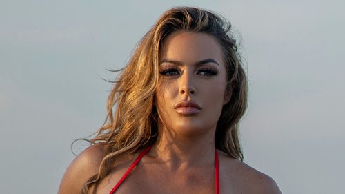 Ex-WWE star Mandy Rose poses in see-through bra for raunchy bikini shoot after being sacked for posting X-rated content