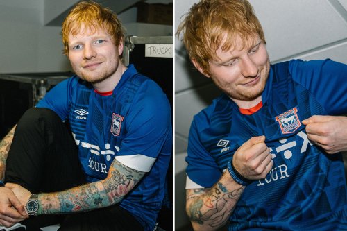 Ed Sheeran Poses In New Ipswich 2022-23 Home Kit With Pop Icon Huge Fan ...