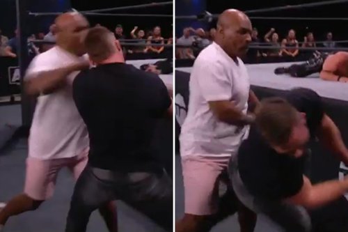 Watch Mike Tyson throw brutal KO punch as 54-year-old legend appears on ...