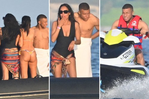 Kylian Mbappe takes post-season break on yacht with bikini-clad babes as PSG star goes jet skiing off France