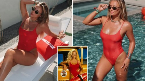 ‘Pamela Anderson WHO?’ rave Love Island stars as Millie Court strips off to red swimsuit after Coachella
