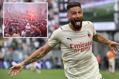 AC Milan clinch first Serie A title for 11 years to go level with Inter on 19 crowns as Giroud double sinks Sassuolo