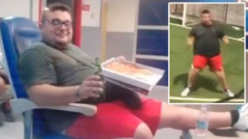 Watch fan injure himself copying Cristiano Ronaldo’s celebration in spectacular fail which leaves him in hospital
