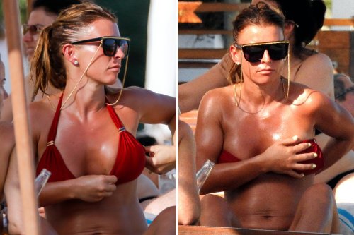 Coleen Rooney looks incredible in a red bikini in Ibiza