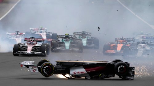 Zhou Guanyu’s car ROLLS OVER in horror British GP crash as George Russell rushes to his aid and race delayed