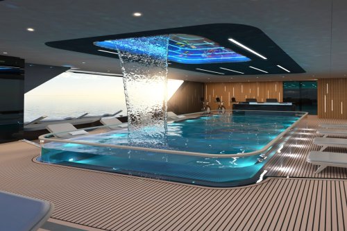 Mind-blowing superyacht with it's own waterfall and pool aquarium revealed