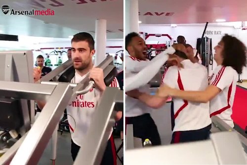 Watch Arsenal hardman Sokratis lift outrageously heavy weights to send team-mates bonkers