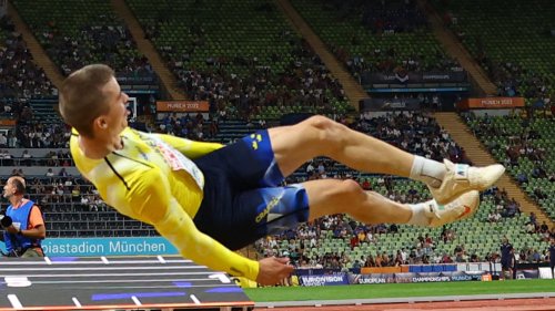BBC viewers left in hysterics as Jesper Hellstrom bizarrely does HEAD first triple jump during European Championships