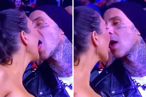 Kourtney & Travis slammed as 'gross' by fans after on-screen kiss at UFC 264
