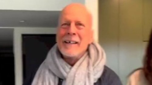 Bruce Willis speaks for first time in new video 1 month after his dementia diagnosis at 68th birthday party with family