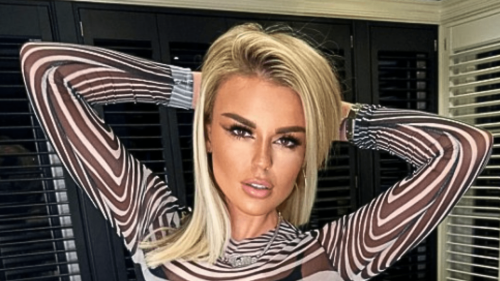 Tallia Storm leaves little to the imagination in daring see-through zebra jumpsuit