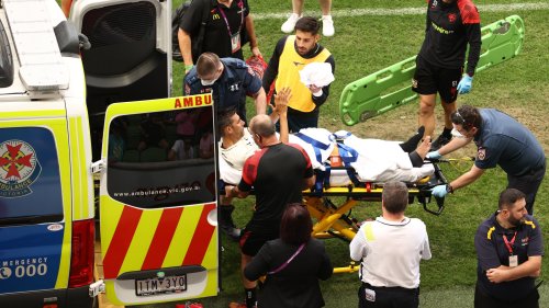 A-League slammed as player waits in agony for 13 MINUTES for treatment on broken leg as there’s no ambulance at game