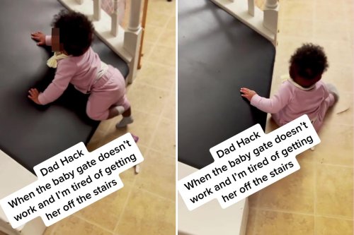 Dad comes up with brilliant hack to stop daughter climbing the stairs after she figures out baby gate