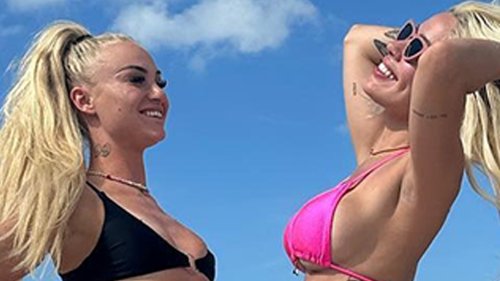 Aston Villa star Alisha Lehmann shows off incredible bikini body on the beach after wearing daring see-through outfit