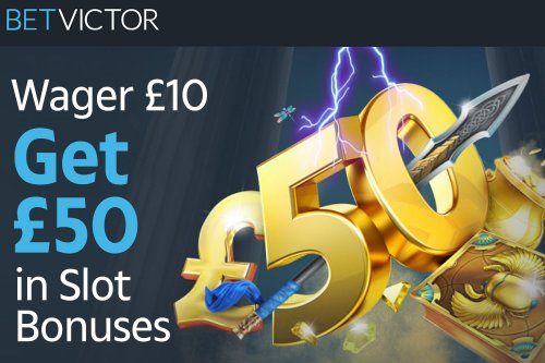 BetVictor casino – new customer offer: Bet £10 and get £50 FREE in slot bonuses