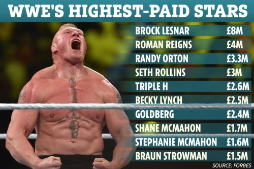 WWE stars top salaries revealed as McMahon cuts costs to save £3m... a fraction of what top earner Brock Lesnar pockets