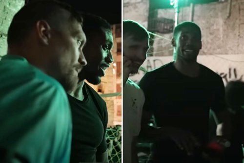 Anthony Joshua’s body double meets Oleksandr Usyk after filming with Brit in Saudi Arabia ahead of rematch fight