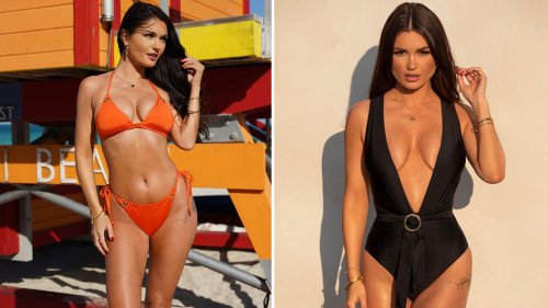 India Reynolds wows in orange bikini made from recycled bottles