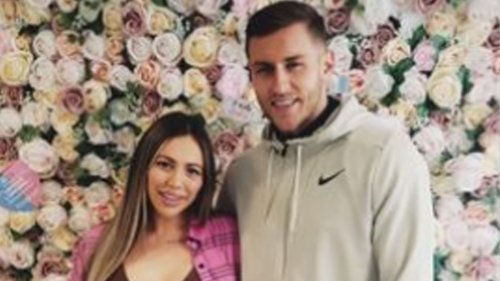 Pregnant Holly Hagan shows off her growing bump as she prepares to give birth