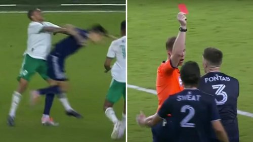 Watch fight break out in MLS game as FOUR players sent off in fiery clash between Sporting KC and Colorado